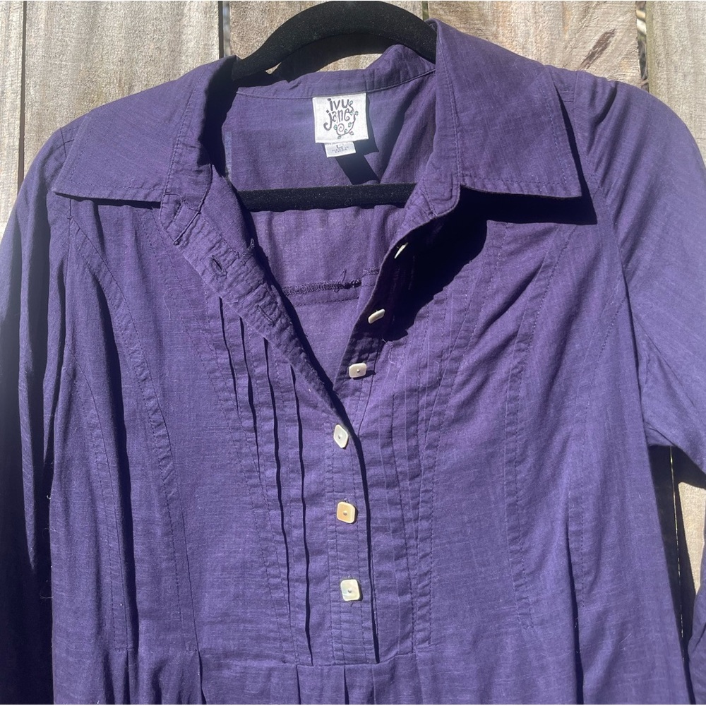 Ivy Jane Midnight Blue Cotton Tunic Top Size L - Picture 2 of 9